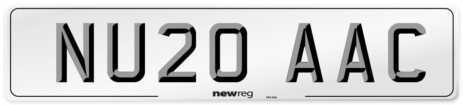 NU20 AAC Number Plate from New Reg